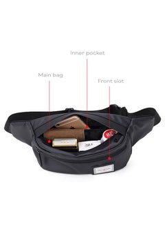 ARCTIC HUNTER Casual Lightweight Belt Bag,Waterproof Money and Phone Waist Bag,Dual Pocket,Black  - Image 4