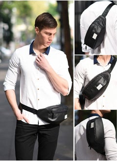 ARCTIC HUNTER Casual Lightweight Belt Bag,Waterproof Money and Phone Waist Bag,Dual Pocket,Black  - Image 2
