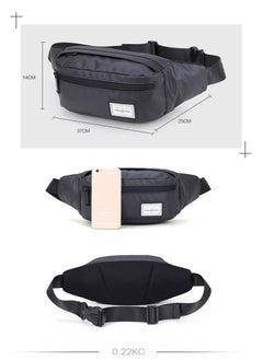 ARCTIC HUNTER Casual Lightweight Belt Bag,Waterproof Money and Phone Waist Bag,Dual Pocket,Black  - Image 3