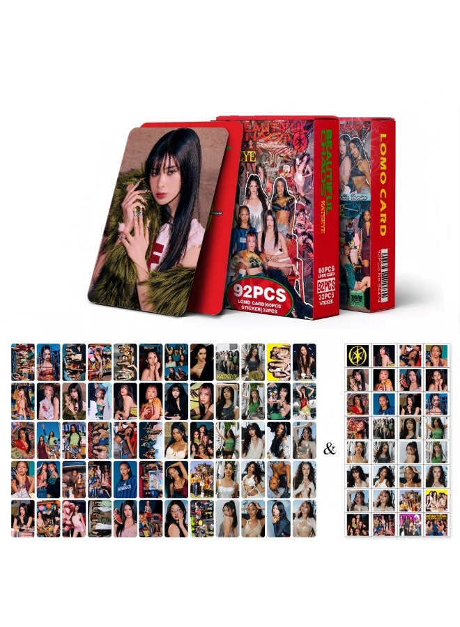 KATSEYE Lomocard & Sticker Set – 92PCS (60 Lomocards + 32 Random Stickers) | Aesthetic Photo Card Collection for K-Pop Fans