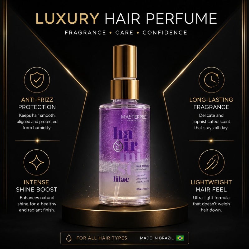 MASTERPRO PROFESSIONAL Hair Mist Lilac-Hair Perfume-Biphasic Shine Hair Spray-Anti Fizz-Intense Shine-Long Lasting Refreshing-for All Hair Types-60 ML - Image 3