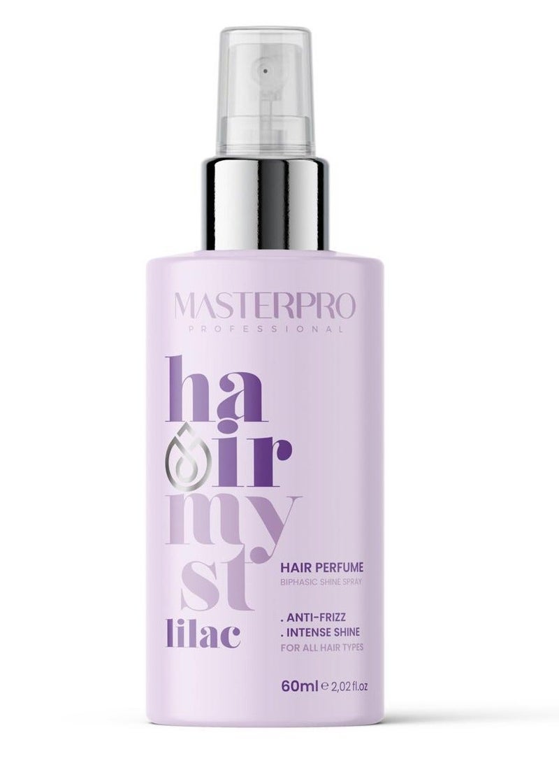 MASTERPRO PROFESSIONAL Hair Mist Lilac-Hair Perfume-Biphasic Shine Hair Spray-Anti Fizz-Intense Shine-Long Lasting Refreshing-for All Hair Types-60 ML - Image 1