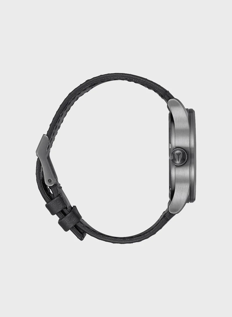 NIXON Sentry Leather Gunmetal / Black Watch