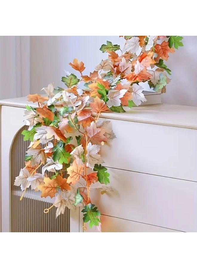 Artificial Maple Leaf Garland Type A White Fall Thanksgiving Home Decor - Image 2