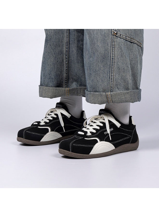 HUANQIU 2025 S/S New Black & White Retro Sneakers Unisex Casual Daily Fashion Trainers - Image 3