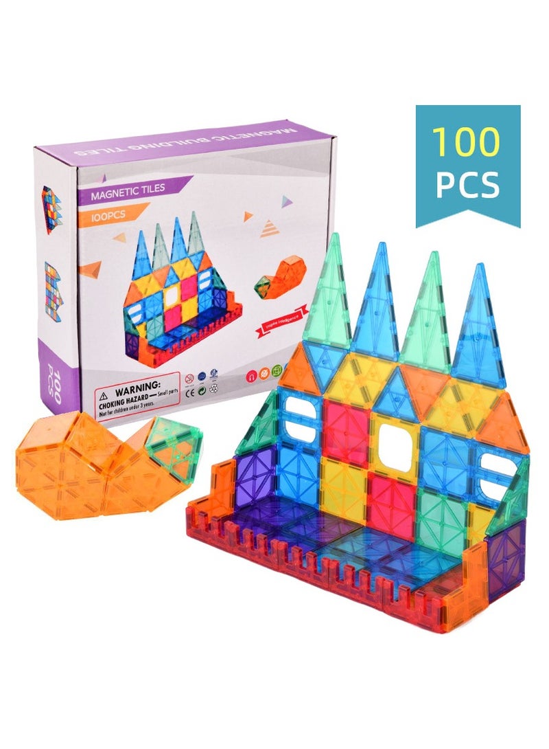 hibobi OasisBreeze 100-Piece Magnetic Building Tiles Set - Non-Toxic STEM Educational Toys for Kids Ages 3+, CE Certified (UK Safety Standards), Creative Learning Gift to Reduce Screen Time - Image 2