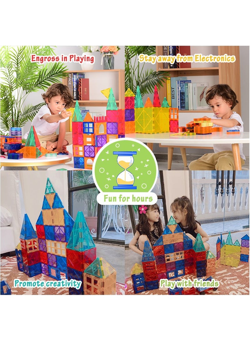 hibobi OasisBreeze 100-Piece Magnetic Building Tiles Set - Non-Toxic STEM Educational Toys for Kids Ages 3+, CE Certified (UK Safety Standards), Creative Learning Gift to Reduce Screen Time - Image 1