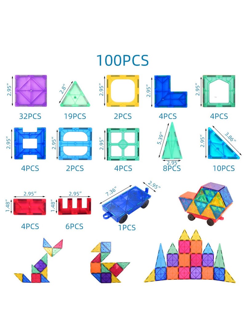 hibobi OasisBreeze 100-Piece Magnetic Building Tiles Set - Non-Toxic STEM Educational Toys for Kids Ages 3+, CE Certified (UK Safety Standards), Creative Learning Gift to Reduce Screen Time - Image 3