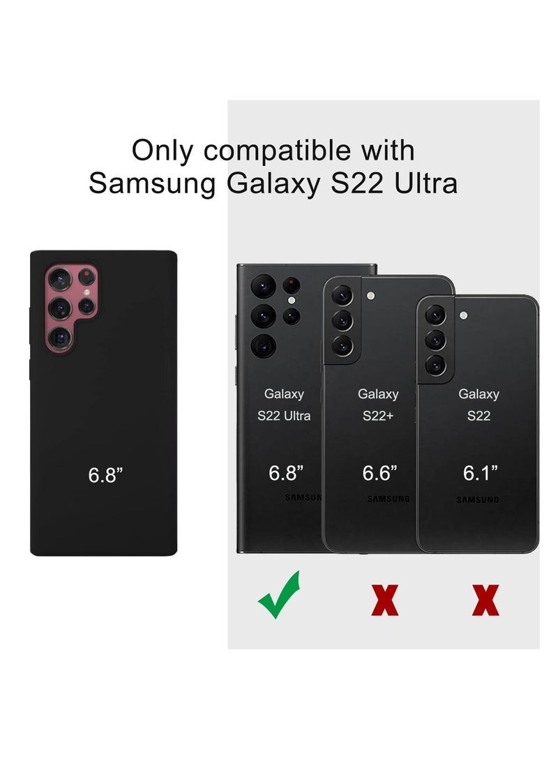 BORTONY Soft Liquid Silicone Case Slim Full-Body Protective Silicone Case Cover for Samsung Galaxy S22 Ultra - Image 5