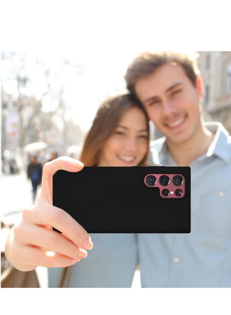 BORTONY Soft Liquid Silicone Case Slim Full-Body Protective Silicone Case Cover for Samsung Galaxy S22 Ultra - Image 4