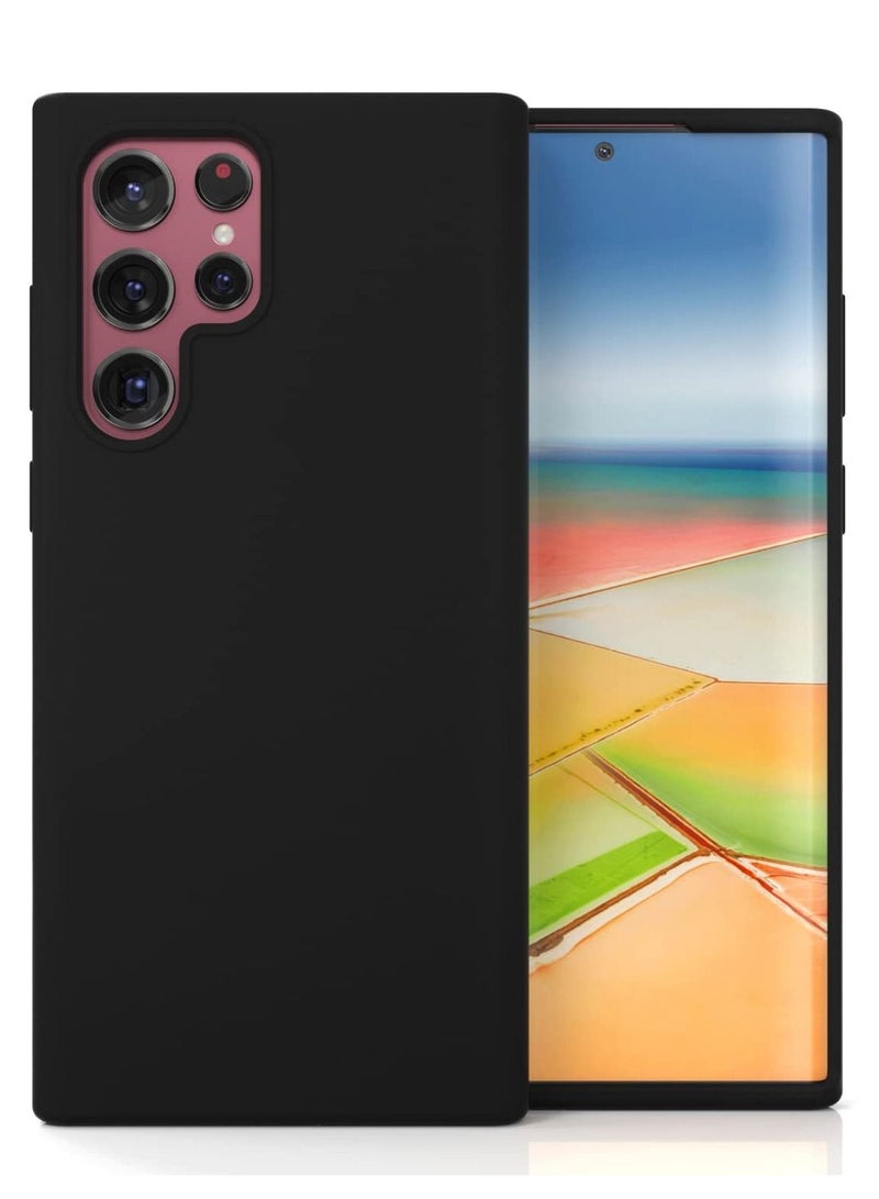 BORTONY Soft Liquid Silicone Case Slim Full-Body Protective Silicone Case Cover for Samsung Galaxy S22 Ultra - Image 1