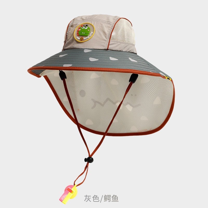 Summer Neck Protection Hat, Children''s Sun Hat, Cute Large Brim Uv Protection Cape, Boys and Girls Sunshade Hat - Image 3