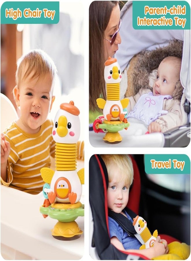 Elecart Baby Rattle High Chair Tray Toy with Suction Cup | Musical Goose Sensory Toy for Babies | Montessori Developmental Learning Toy | Travel Stroller Activity Toy for Infants, Toddlers, Kids - Image 5