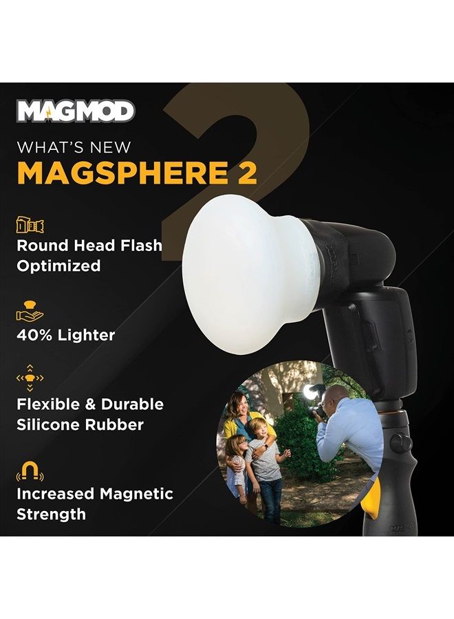 MAGMOD Starter Flash Kit 2 | Camera Speedlight Flash Diffuser | Magnetic Light Modifier Attachments | Lightweight MagMod Modifiers: MagGrip 2, MagSphere 2, MagGrid 2 | Superior Light Control - Image 4