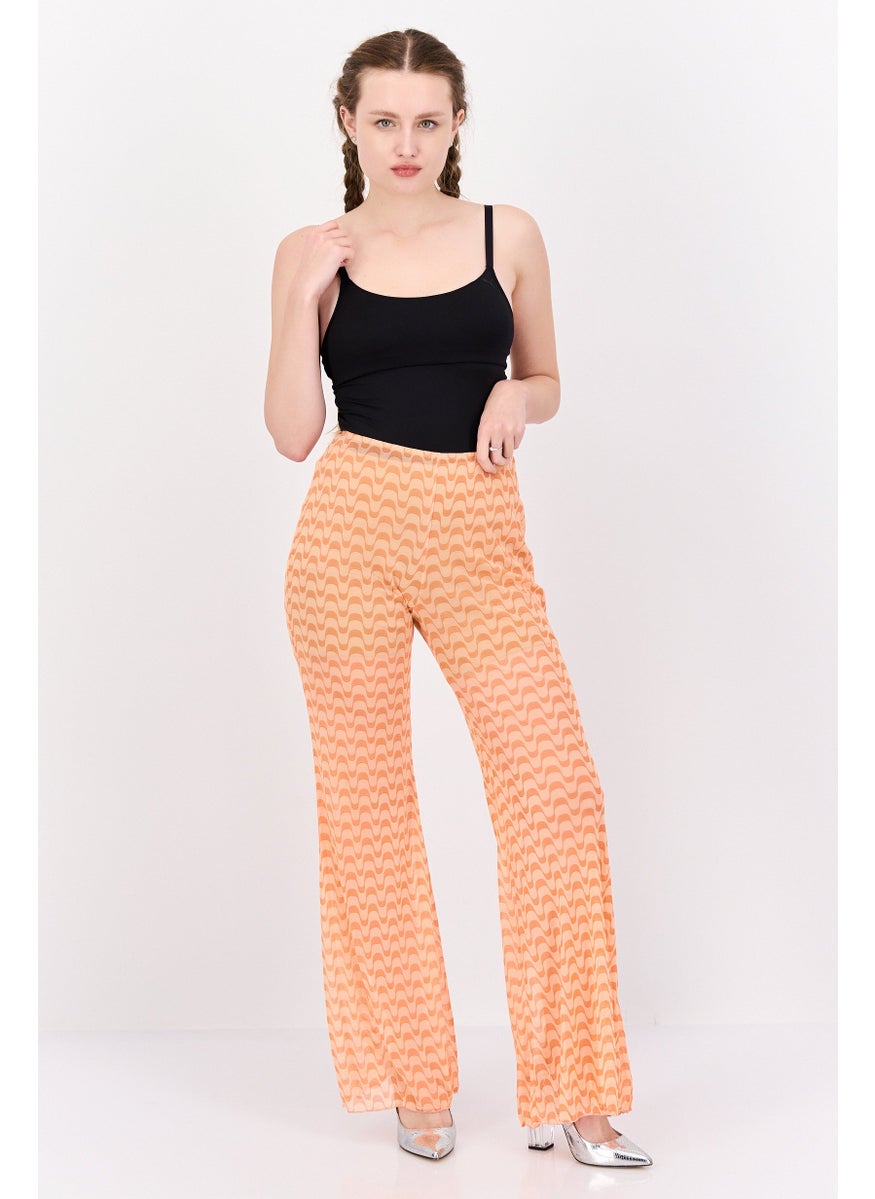 Dippin' Daisy's - Women Textured Wide Leg Pant, Orange - Image 1