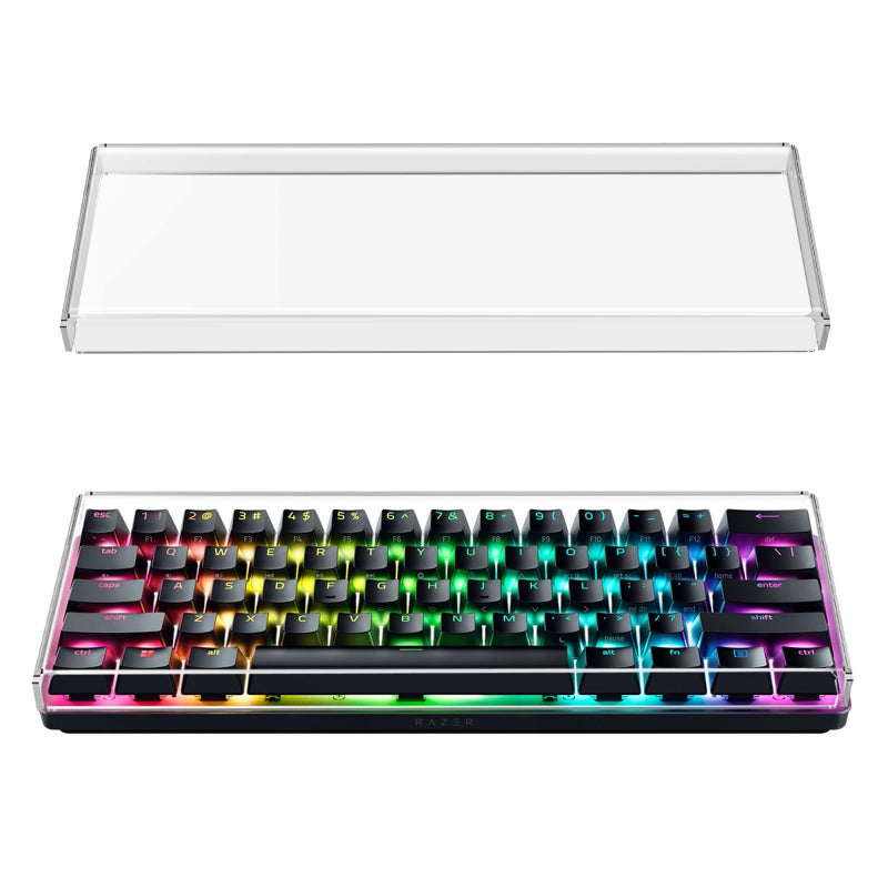GEEKRIA Premium Acrylic Keyboard Cover for 60 Compact 61 Key Keyboard Compatible with Razer Huntsman Mini RK Royal KLUDGE RK61 Transparent - Image 2