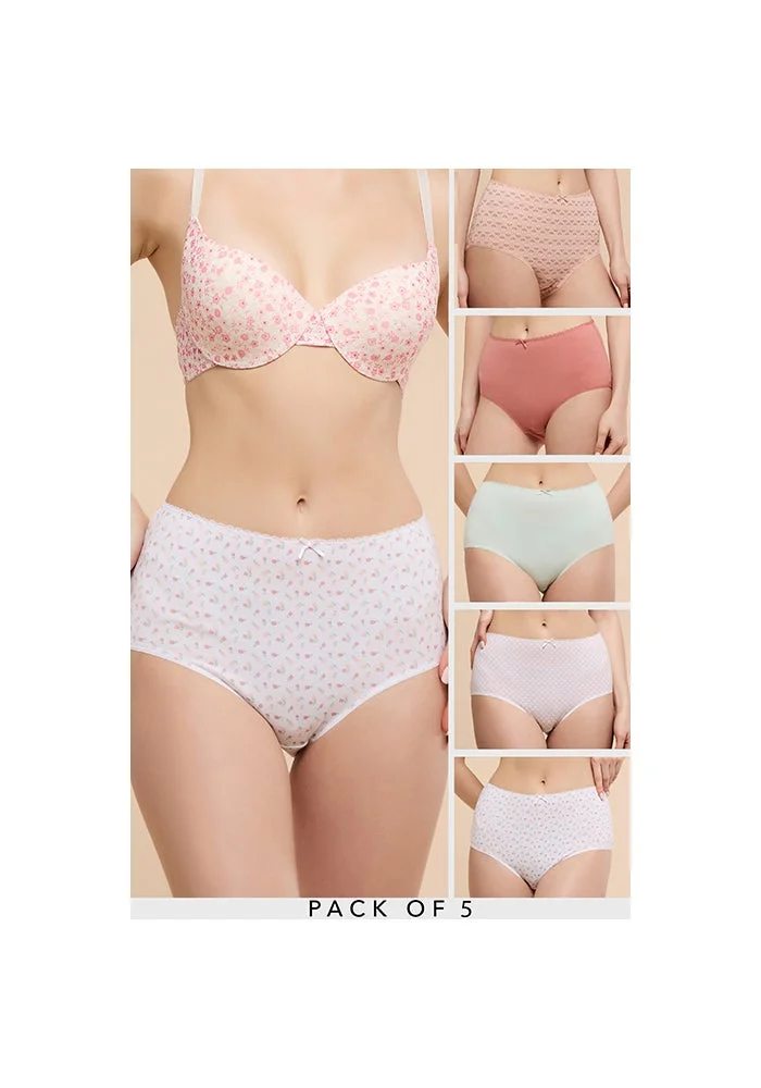 أر أند بي 5 Pack Printed Full Briefs