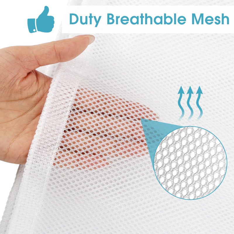 PEASUG 3 Pack Mesh Laundry Bags, 23 x 34 Inches Heavy Duty Mesh Laundry Bag, Large Laundry Drawstring Bag for College, Dorm, Travel, Family and Apartment Dwellers, White - Image 3