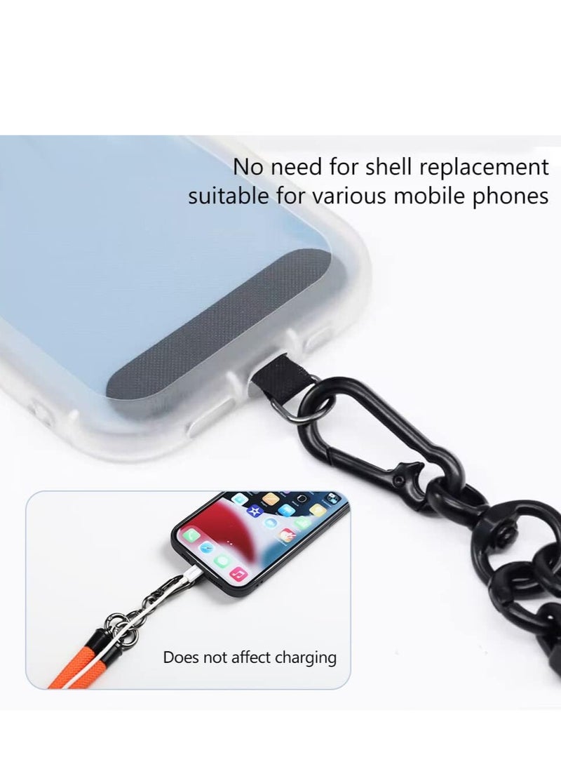 Generic - 120CM Cell Phone Lanyard, Adjustable Crossbody Cell Phone Strap with Additional Hook for Keychain, Wallet- Black/White, 10MM Thick - Image 1