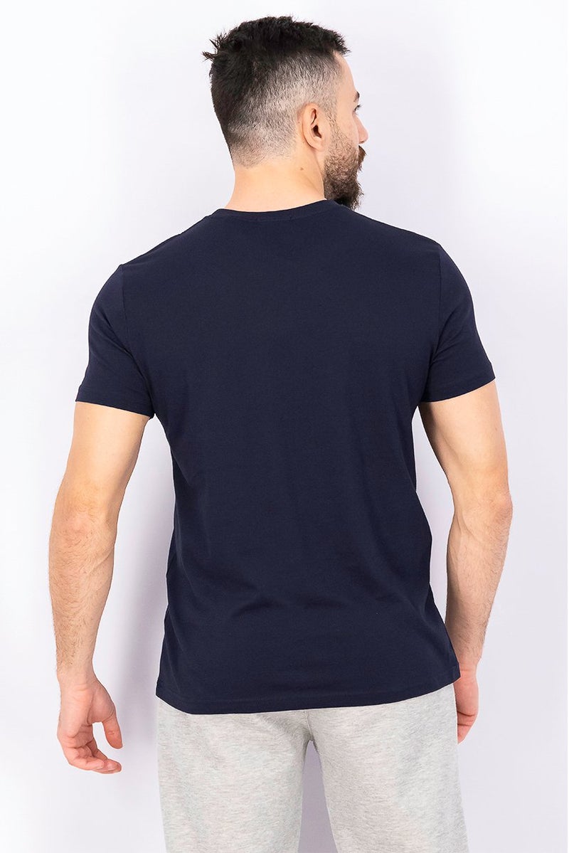 GANT Men Crew Neck Short Sleeves Brand Logo T-shirt, Navy - Image 3