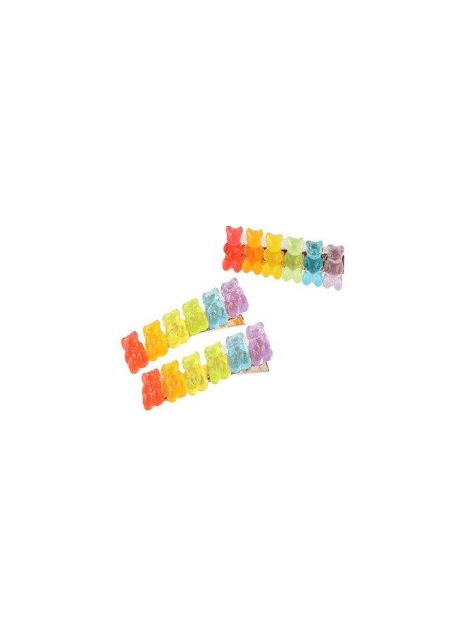 Pokinge 5Pcs Colorful Gummy Bear Hair Clips Candy Color Cartoon Bear Hair Clip Barrette Resin Animal Hairpin Hair Accessories for Women Girls Jewelry Gift - Image 4