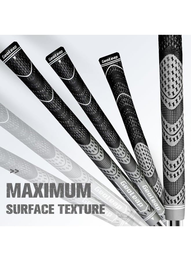 Geoleap Golf Grips Set of 13- Cord Rubber Compound Material, Hybrid Golf Club Grips, All Weather Performance. (Gray, Standard) - Image 4