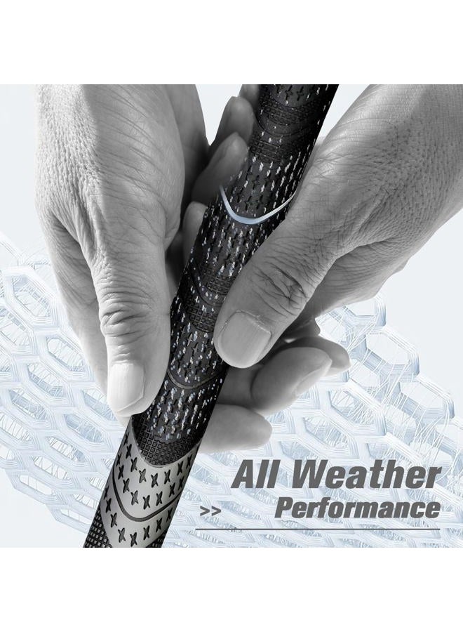 Geoleap Golf Grips Set of 13- Cord Rubber Compound Material, Hybrid Golf Club Grips, All Weather Performance. (Gray, Standard) - Image 3