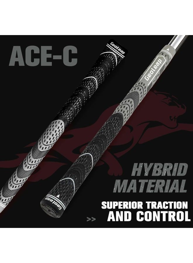 Geoleap Golf Grips Set of 13- Cord Rubber Compound Material, Hybrid Golf Club Grips, All Weather Performance. (Gray, Standard) - Image 2