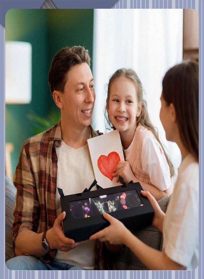 Vertintong 2 Sets Father Day Gifts Box Dad Fillable Flower Gift Boxes I Love U Cardboard Letter Shaped Fillable Packaging Box with 24 Pcs Gold Butterfly Decoration for Father's Day Birthday - Image 4