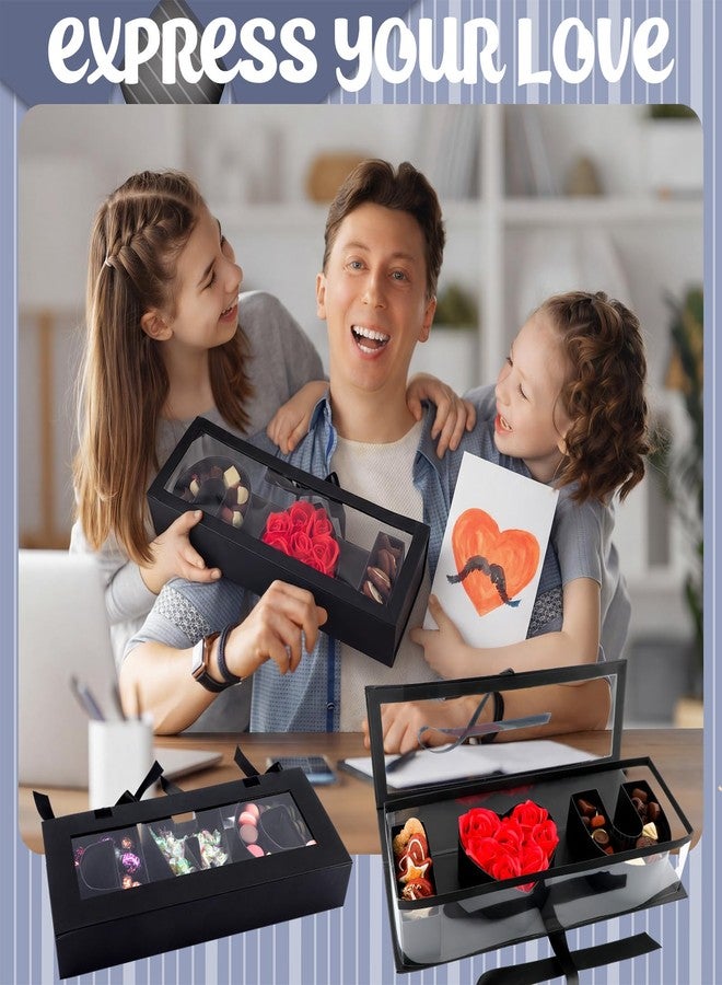 Vertintong 2 Sets Father Day Gifts Box Dad Fillable Flower Gift Boxes I Love U Cardboard Letter Shaped Fillable Packaging Box with 24 Pcs Gold Butterfly Decoration for Father's Day Birthday - Image 3