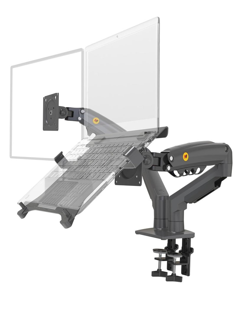 NB North Bayou NB F160-FP Dual Arm 17-27 Inch Monitor Stand and Laptop Holder - Image 1