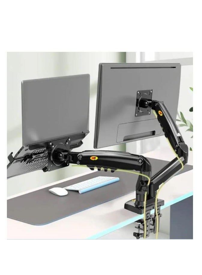 NB North Bayou NB F160-FP Dual Arm 17-27 Inch Monitor Stand and Laptop Holder - Image 2