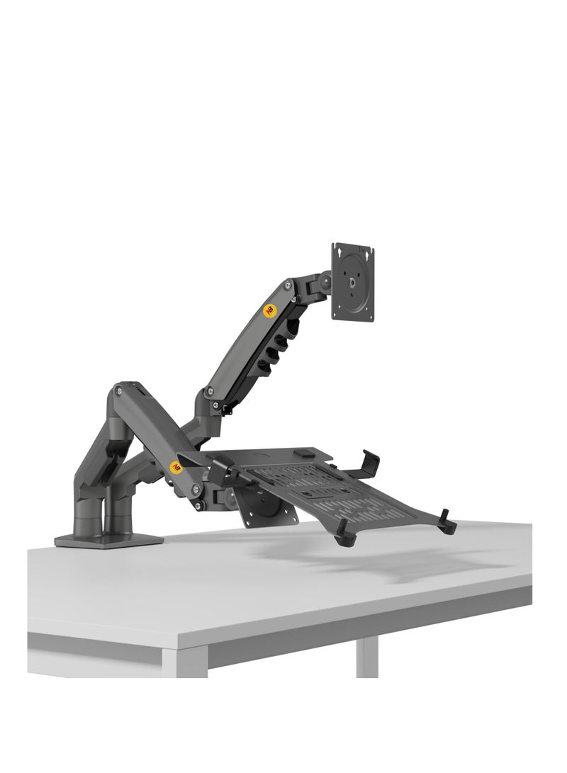 NB North Bayou NB F160-FP Dual Arm 17-27 Inch Monitor Stand and Laptop Holder - Image 3