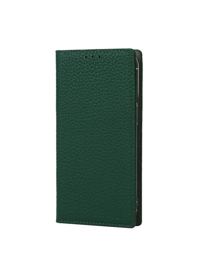 زبون جراب هاتف iPhone 13 Pro مصنوع من الجلد الأصلي بملمس الليتشي مع حبل وحامل وفتحات للبطاقات ومحفظة - Image 2