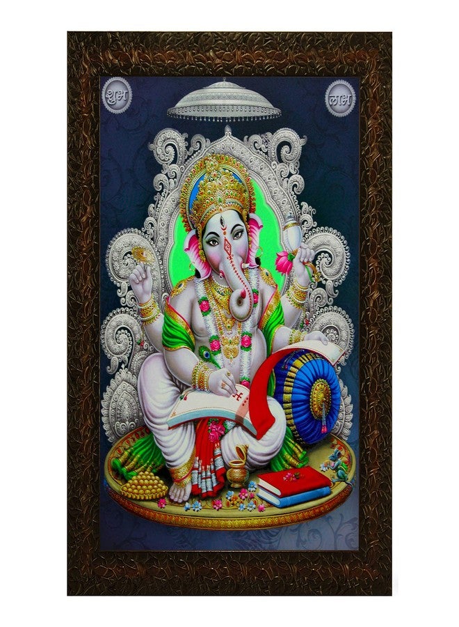 Indianara LORD GANESH Painting -Synthetic Wood, 27x30.5x1cm, Multicolour - Image 1