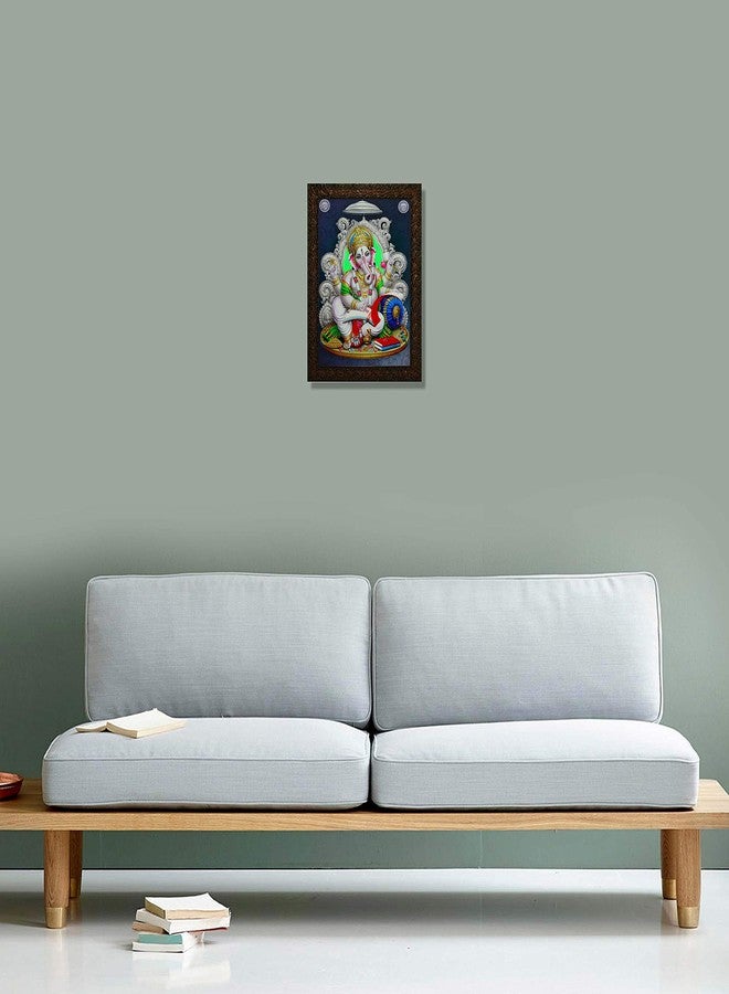 Indianara LORD GANESH Painting -Synthetic Wood, 27x30.5x1cm, Multicolour - Image 3
