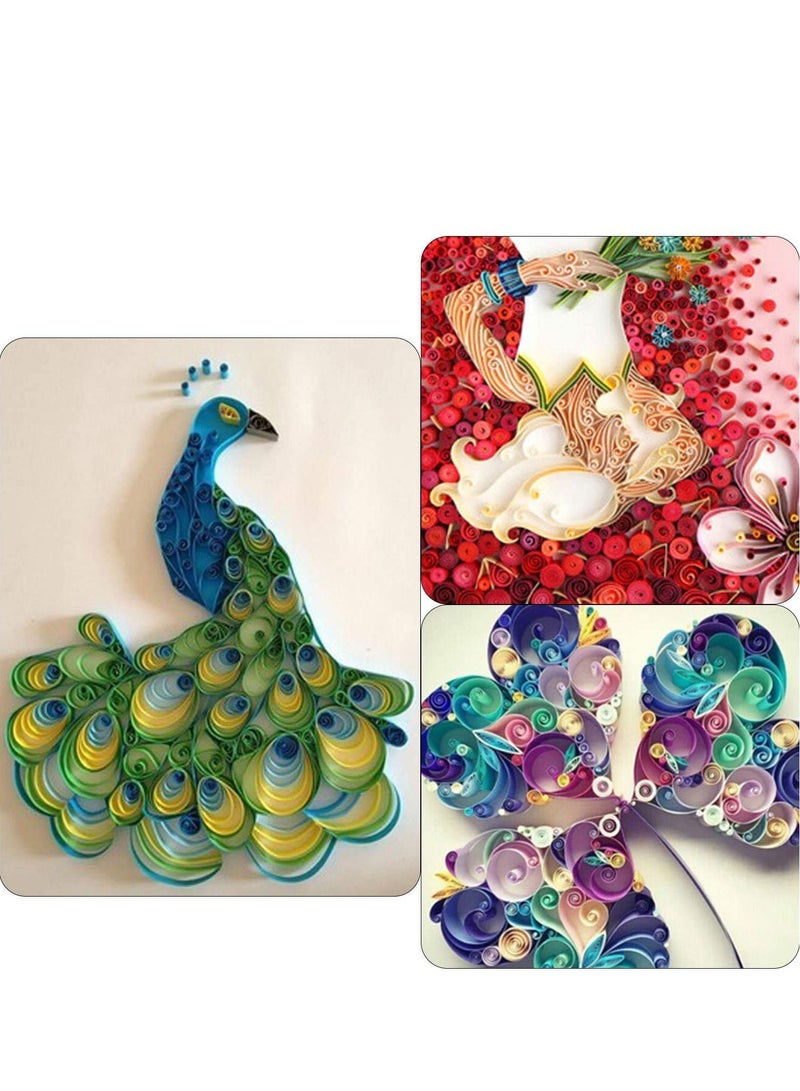 SOLARAE Beginners Handcraft Paper Strips Quilling Tools Kit, 19 Kinds Tools and 900 Strips Paper All-in-one - Image 3