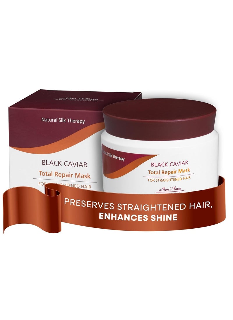 Mon Platin Professional - Mon Platin Professional Hair Conditioning Mask, Black Caviar Total Repair, 500ML, For Straightened Hair, Intensive Recovery, Deep Conditioning, SLS/Salt Free - Image 1