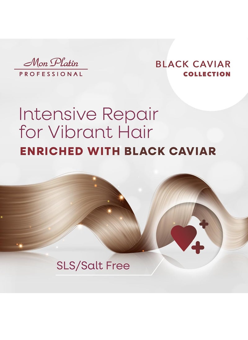 Mon Platin Professional - Mon Platin Professional Hair Conditioning Mask, Black Caviar Total Repair, 500ML, For Straightened Hair, Intensive Recovery, Deep Conditioning, SLS/Salt Free - Image 1