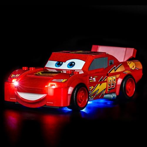 LocoLee Customized Light kit Compatible with Lego 77255 Lightning McQueen No Actual Model Only Lights LED Lighting Accessories Compatible with Lego 77255 McQueen - Image 1