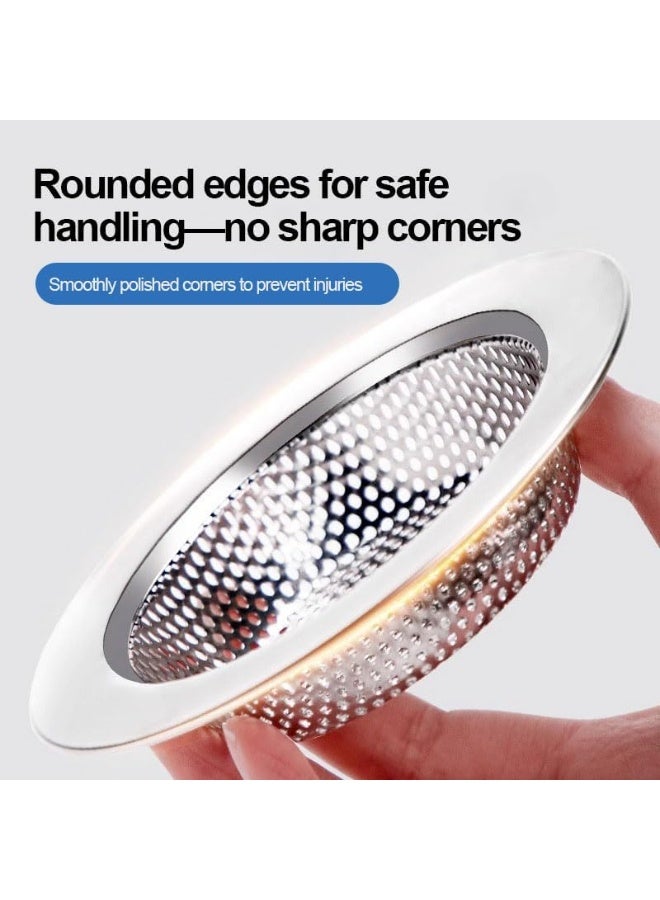 لوكاداه قطعتان من مصفاة حوض المطبخ المصنوعة من الفولاذ المقاوم للصدأ، فلتر تصريف شديد التحمل، سدادة حوض قابلة للإزالة لمنع الانسداد، سلة شبكية مقاومة للصدأ، مصيدة نفايات، مصيدة شعر للمطبخ، حوض الحمام، حوض الغسيل، واقي تصريف حوض عالمي - Image 5