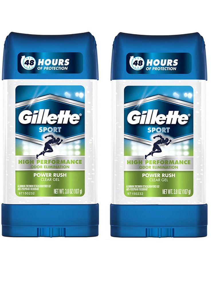 Gillette Pack of 2 Power Rush Antiperspirant Roll-On Deodorant 107g - Image 1