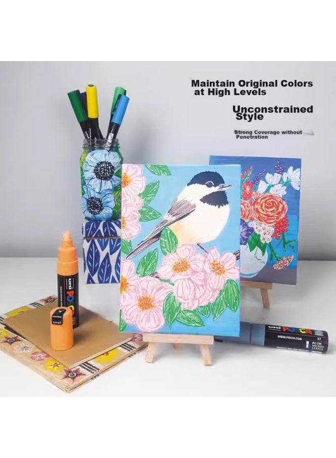 Uni Mitsubishi (Uni) Posca Series Markers (Medium Size), Colorful Poster Advertising Marker, Office Drawing Hand-Drawn Graffiti Pen, Pc-5M, Light Orange, Single Pen - Image 3