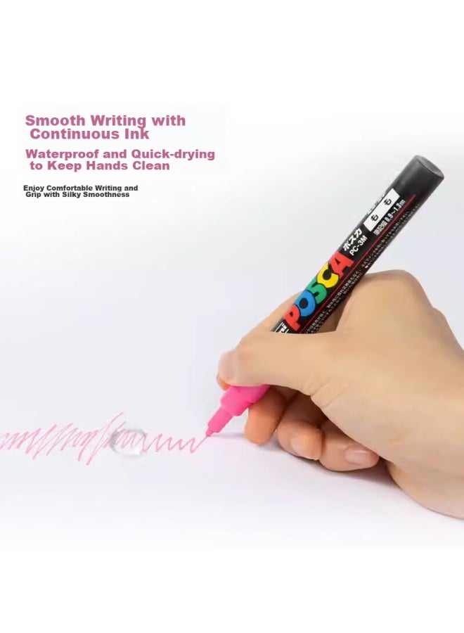 Uni Mitsubishi (Uni) Posca Series Markers (Medium Size), Colorful Poster Advertising Marker, Office Drawing Hand-Drawn Graffiti Pen, Pc-5M, Light Orange, Single Pen - Image 4