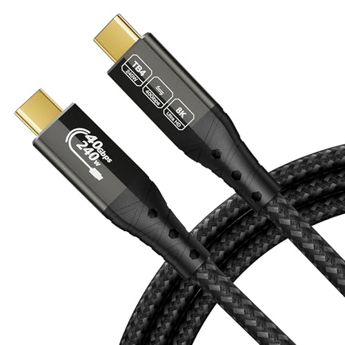 ZIKNYDO 8K4K for Thunderbolt 4 Cable 10FT3m 40Gbps Data Transfer 240W USB4 Cable USB C Monitor Cable for Thunderbolt 3 iPhone 16 Series SSD MacBook eGPU iPad Displays Laptops - Image 1