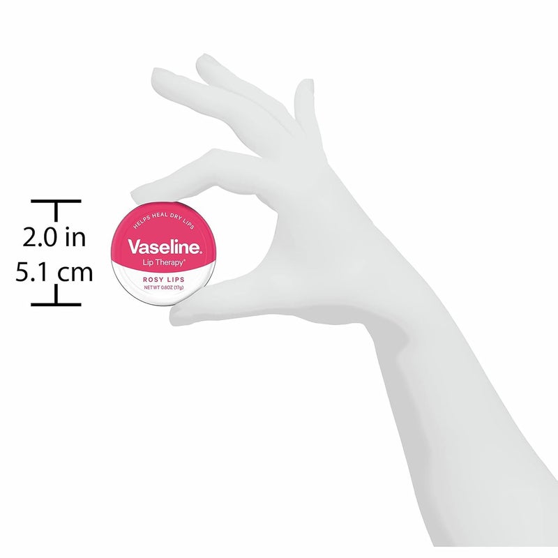 Vaseline Lip Therapy Lip Balm Tin Rosy Lips 0.6 oz 6 Count - Image 2