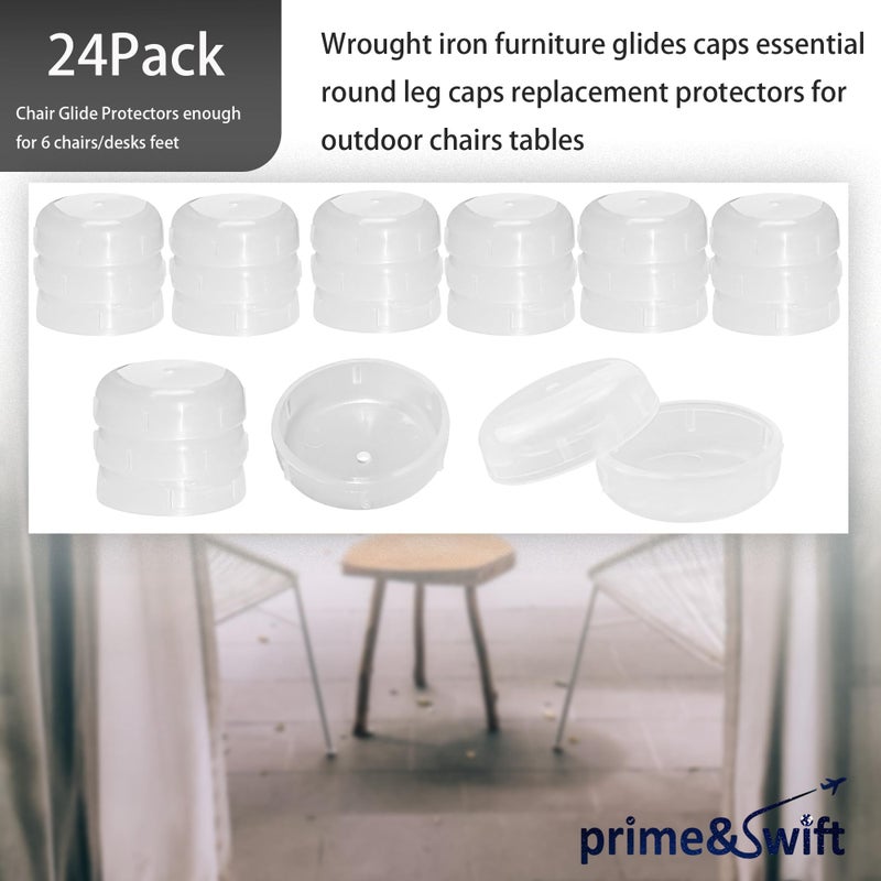 prime&swift 24 Pack Of 1-1/2"" Wrought Iron Patio Furniture Feet Glides Cups By Prime&Swift Furniture Legs And Tables Easy To Install - Image 5