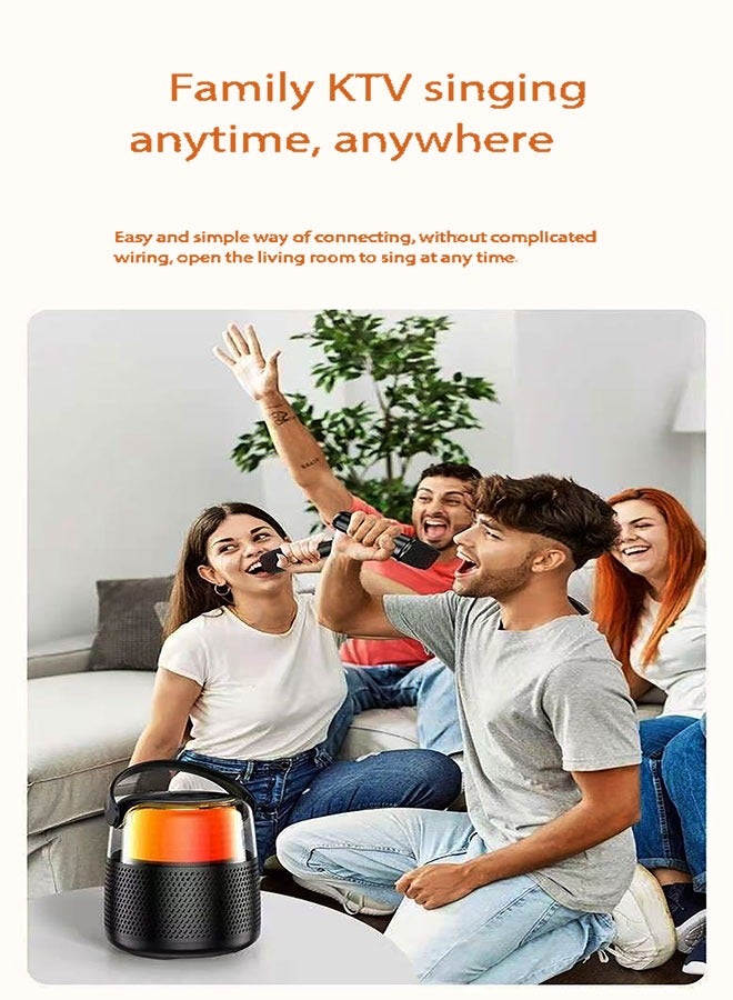 Awei Mini Karaoke Machine, Portable Speaker, Karaoke with Wireless Microphone, For Kids and Adults, Mini Wireless Bluetooth Speaker with Lights for Indoor and Outdoor Parties and Presentation Parties Bluetooth Speaker - Image 4