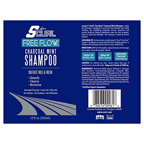 Luster's SCurl Free Flow Charcoal Mint Shampoo - Image 3