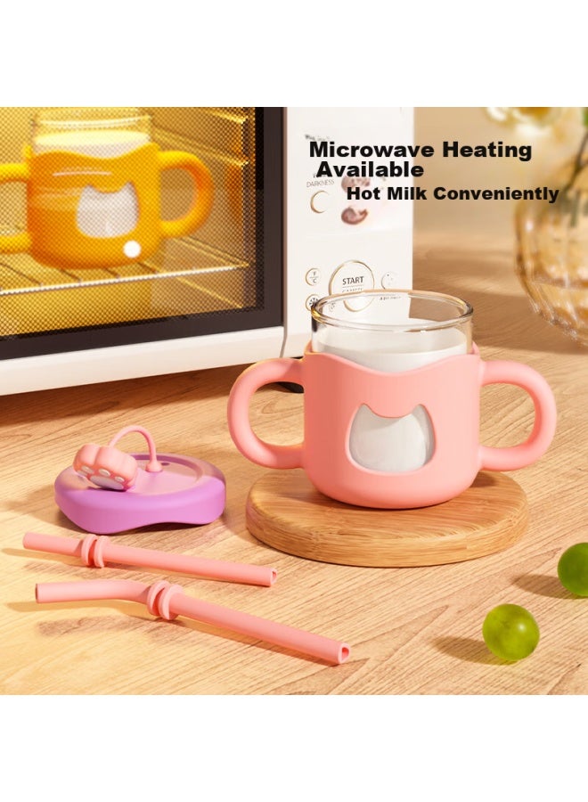 Cookss Children's Milk Cup With Scale, Shatterproof Straw Cup For 1-3 Year Old Babies, Learning Cup, Glass Water Cup, Orange - Image 3